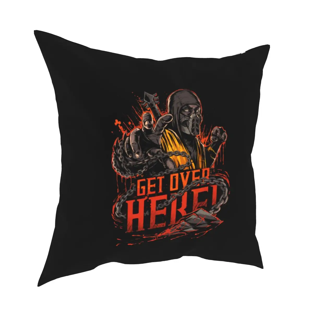 Scorpion Get Over Here Mortal Kombat 11 New Print Popular Fighting Game Pillow Covers Room Cushion Case Throw Pillow Case 45*45