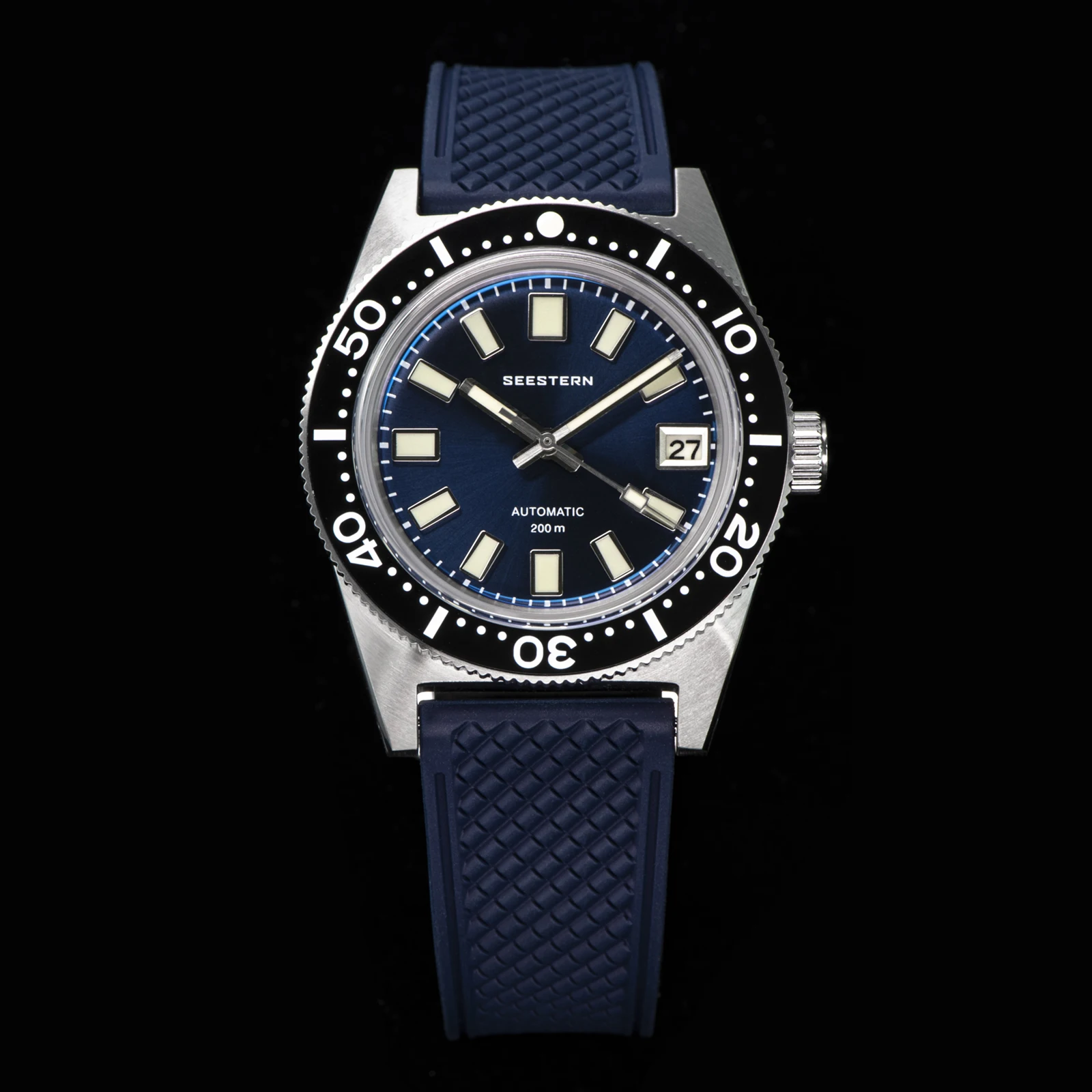 SEESTERN 62MAS Taucheruhr Herren Automatische mechanische Armbanduhr Leuchtende Lünette Wasserdicht NH35 Uhrwerk Saphirglas Armband