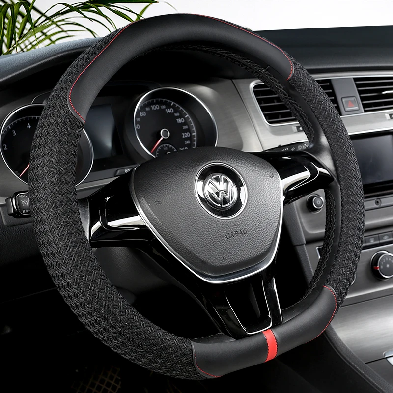 

D-образная искусственная кожа + ледяной шелк для Geely Atlas Emgrand EC7 Coolray VW Golf 7 Hyundai Santa fe 2014-2021