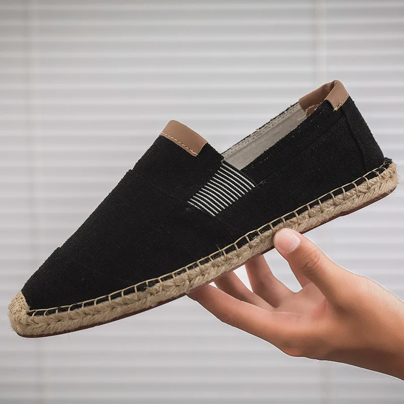 High Quality Mens Shoes Casual Male Breathable Canvas Casual Shoes Men Chinese Fashion Soft Slip on Espadrilles for Men Loafers