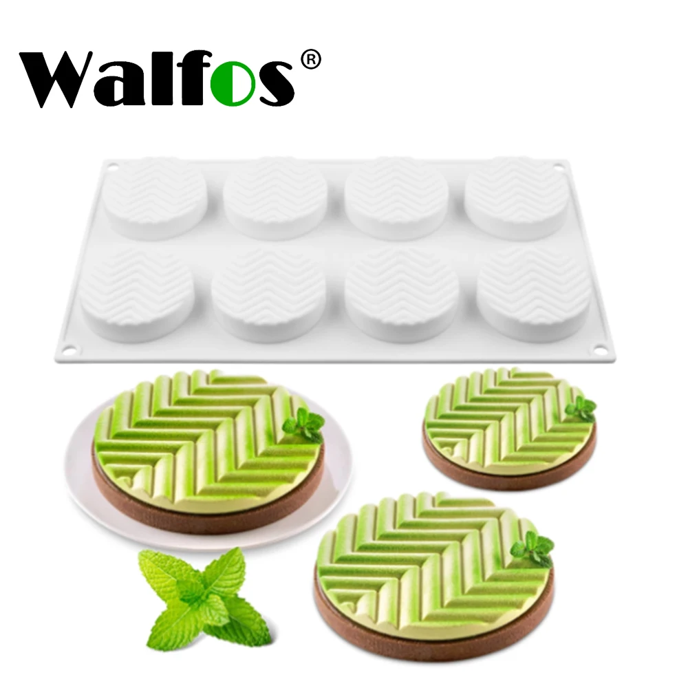 

8 Cavities 3D Cake Mould Silicone Baking Mousse Cakes Round DIY Oven Safe Non-Stick Brownie Dessert Molds Cake Tray