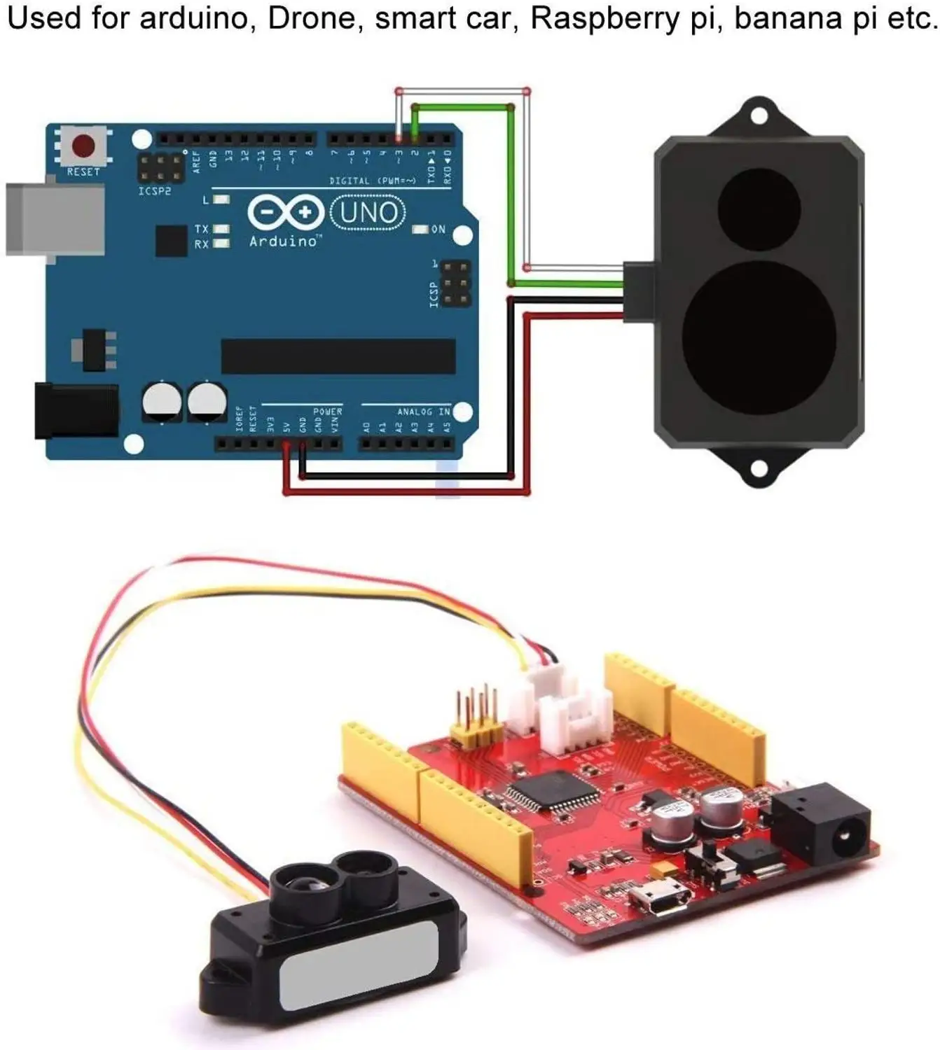 Benewake modul Sensor pencari jarak tfmini-s Lidar, modul Sensor pengukur jarak mikro titik tunggal UART & IIC 0.1-12m (versi Upgrade