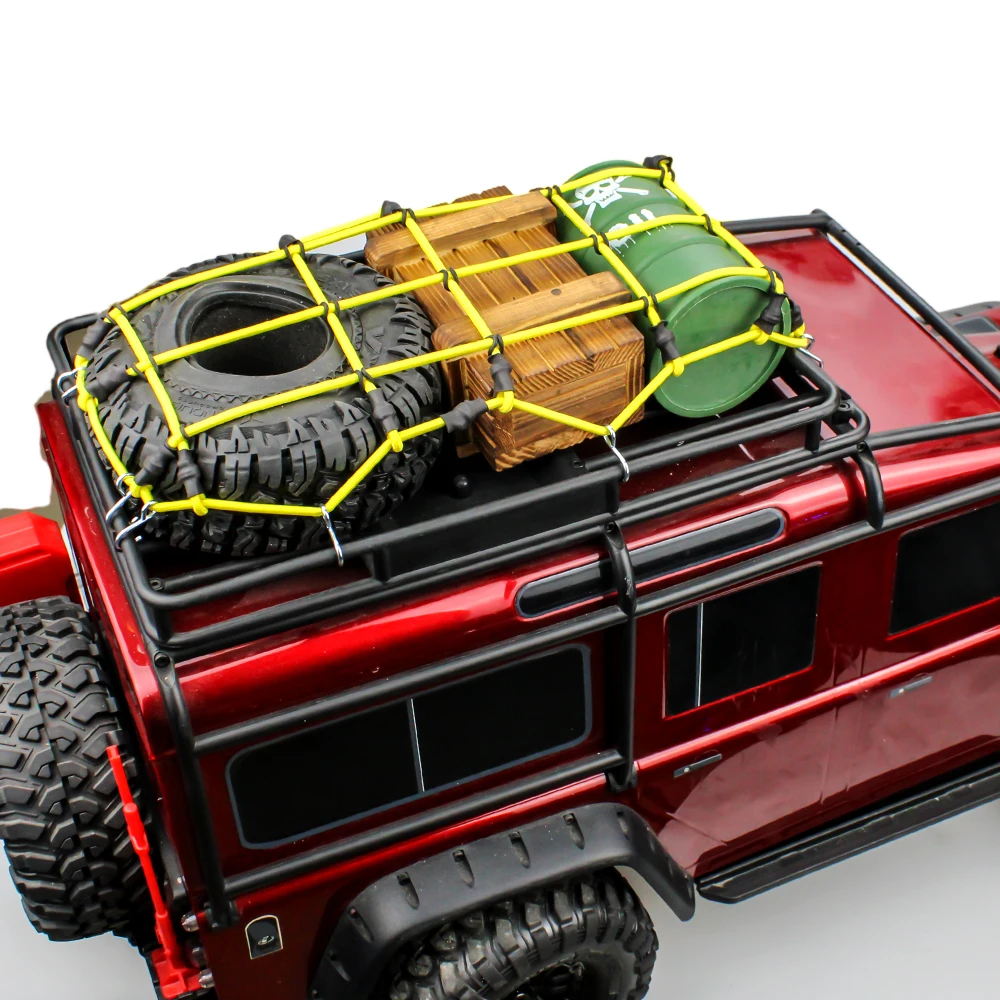 Rete per bagagli elastica per auto da arrampicata di simulazione 1/10, corda di gomma per parti di automobili RC D90 SCX10 90046 Traxxas TRx-4 KM2