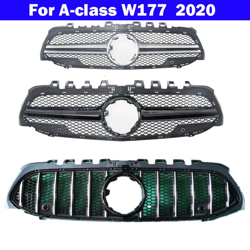 

Car Styling Center Grill For Mercedes-Benz A-class W177 2020 For AMG GT Style Bumper Vertical Bar ABS Middle Grille