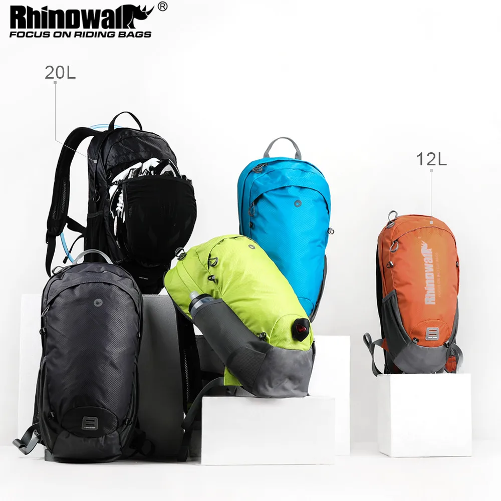 Rhinowalk Bicycle Bag 12-20L High Capacity Functional Outdoor Camping Backpack Nylon Helmet Bag For Cycling Lightweight