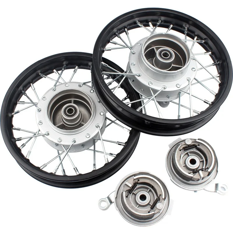 1.40-10 1.85-10 Front and rear wheels Black Front & Rear Iron Wheels Rims for Honda CRF50 XR50 Pit Dirt Bike Motorcycle Parts