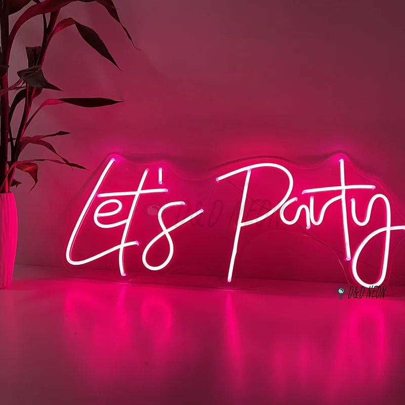 Custom Neon Sign Let's Party Neon Sign Custom Neon Sign Wedding Custom Party Wedding Led Neon Sign Home Room Decoration
