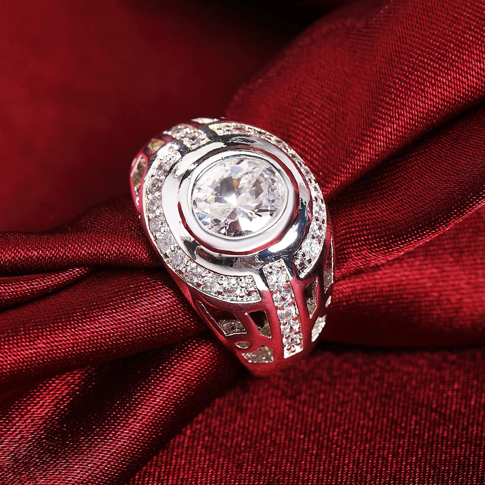 DOTEFFIL 925 Sterling Silver Crystal AAA Zircon Klasyczny pierścionek dla kobiet Moda Ślub Zaręczyny Impreza Prezent Urok Biżuteria — zdjęcie 5