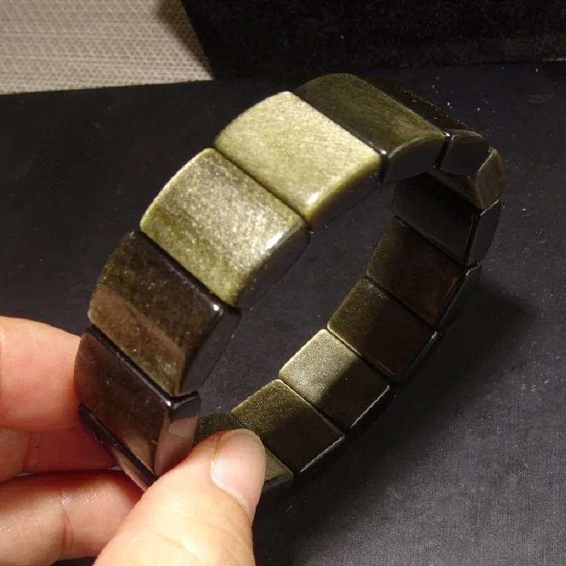 golden obsidian stone beads bracelet natural gemstone jewelry bangle DIY jewelry bracelet for woman for man wholesale !