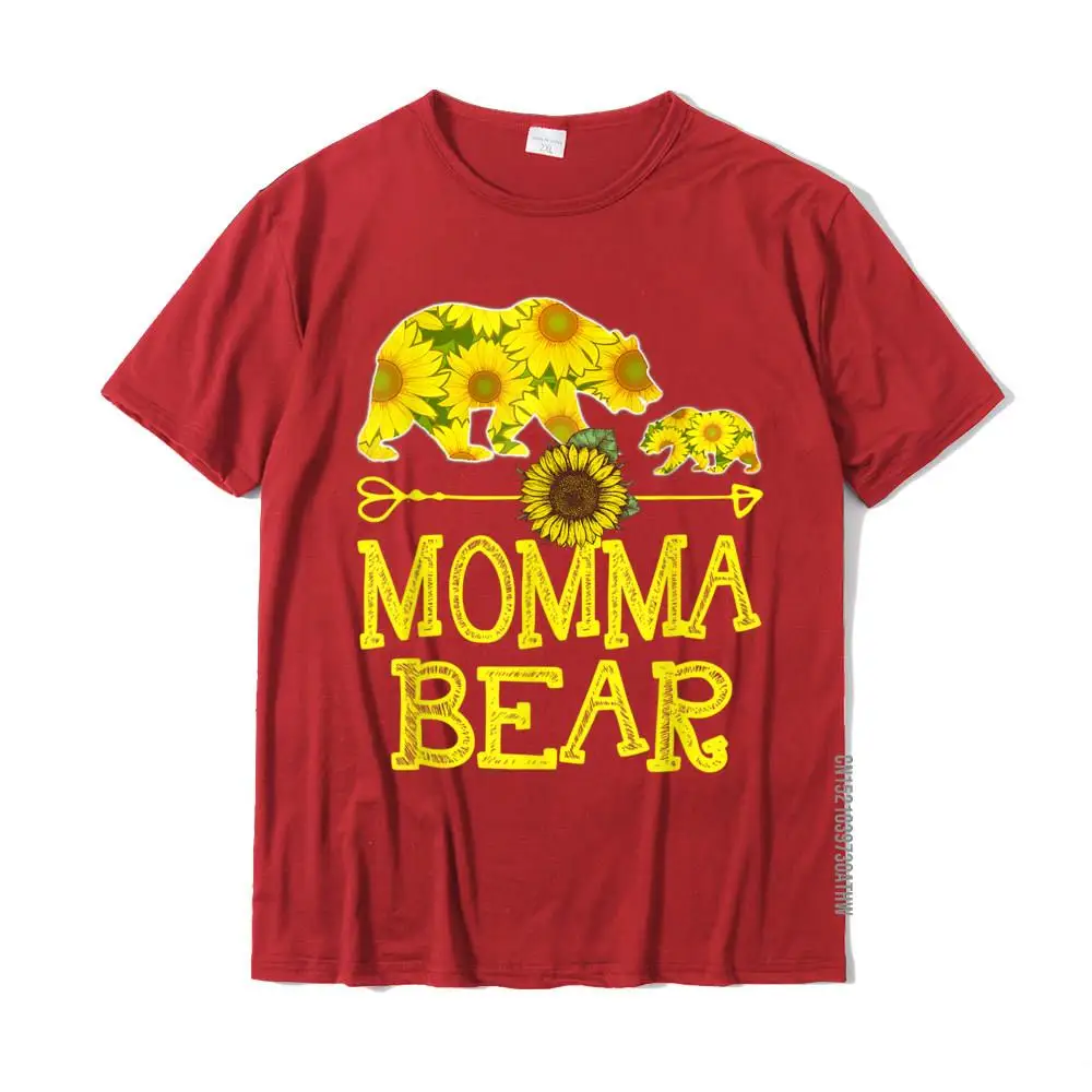 Momma Bear Sunflower T-Shirt Funny Mother Father Gift T-Shirt Casual Simple Style Tops Shirt New Coming Cotton Men Top T-Shirts