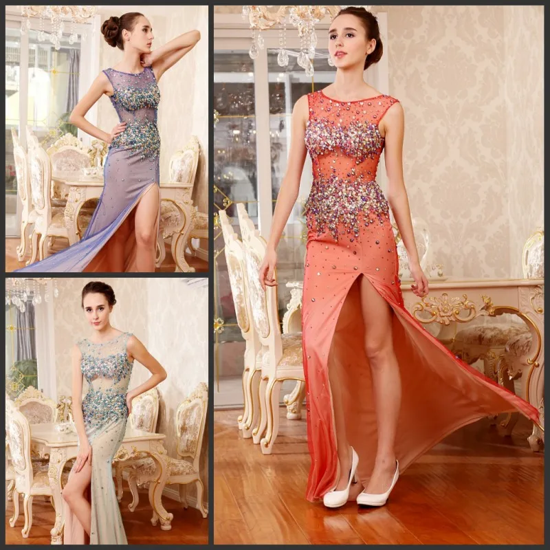 

drop shipping 2025 luxury crystal rhinestone vestidos formal brides red long sexy crystal beads evening party gowns prom dresses