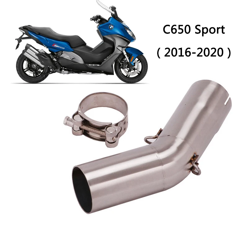 Mid Pipe for BMW C650 Sport 2016-2020 Motorcycle Exhaust Pipe Steel Middle Link Pipe Slip On 51mm Muffler Reserve Catalyst