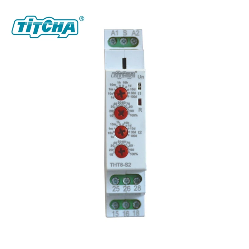 TITCHA THT8-S Asymmetric Cycle Timer Relay SPDT 220V 16A AC/DC12V-240V Electronic Repeat Relay