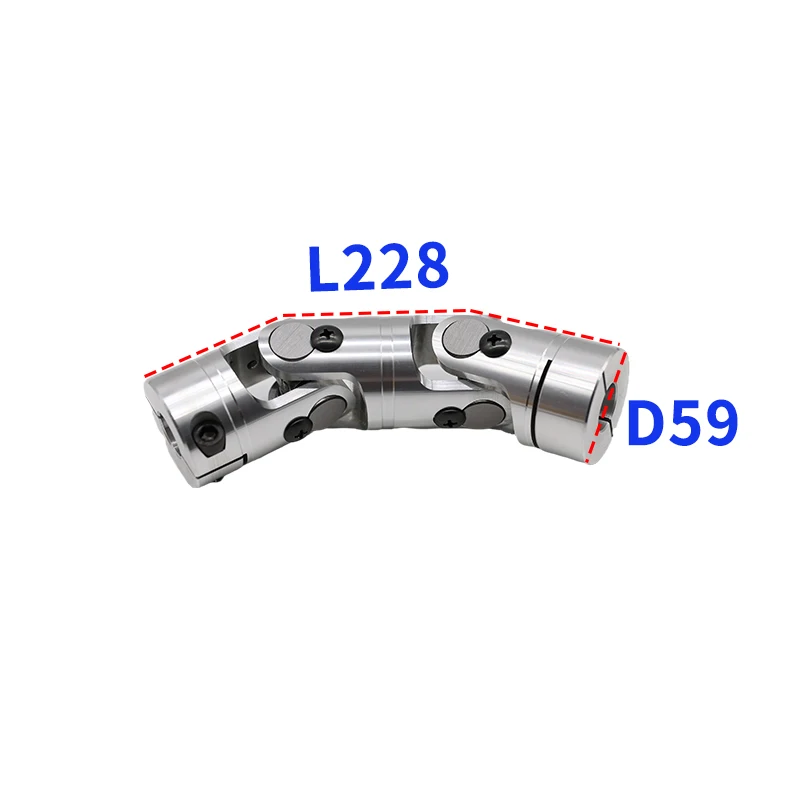 

D59 L228 Universal Coupling Metal Cardan Connector Precision Double Section GHA Telescopic Cross Joint Transmission WSSP