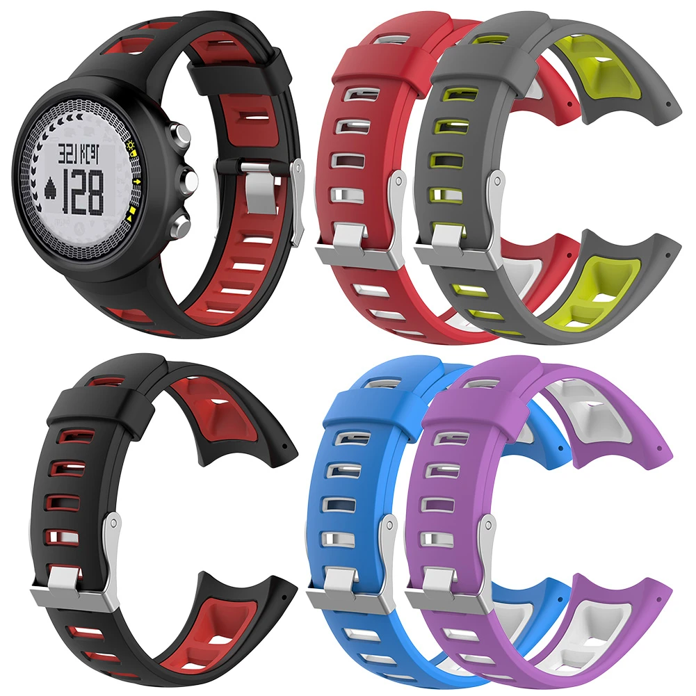 Men's Universal Dual Color Silicone Watch Band Watch Strap Wristband Quest M1 M2 M4 M5 M Series Smart Watch