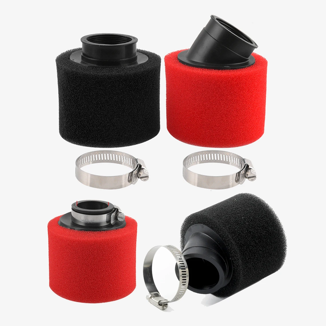 Foam Air Filter Bend Elbow Straight Neck 35mm 38mm 42mm 45mm 48mm Sponge Cleaner Moped Scooter Dirt Pit Bike Motorcycle