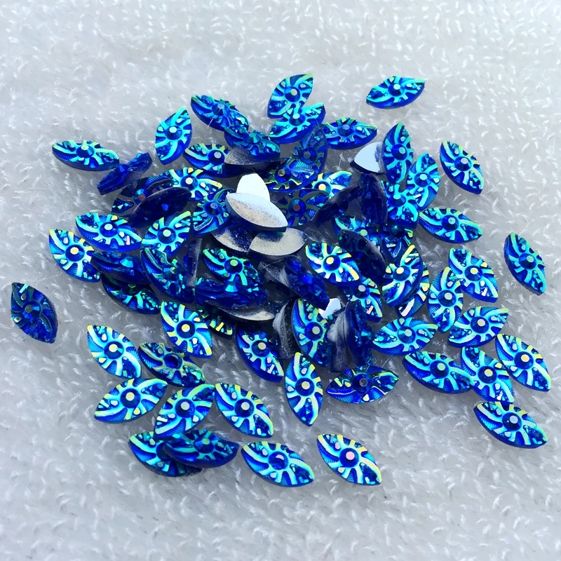 Wholesale 600pcs AB Horse eye Resin Stick On Flatback Rhinestone Strass Stones For Clothes -Y711*5