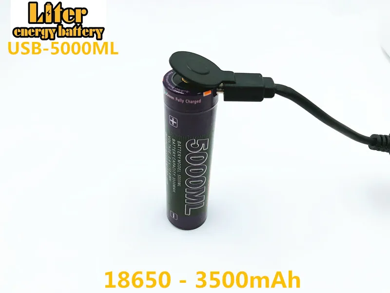 

10PCS Liter energy battery USB 18650 3500mAh 3.7V Li-ion battery USB 5000ML Li-ion Rechargebale battery + USB wire