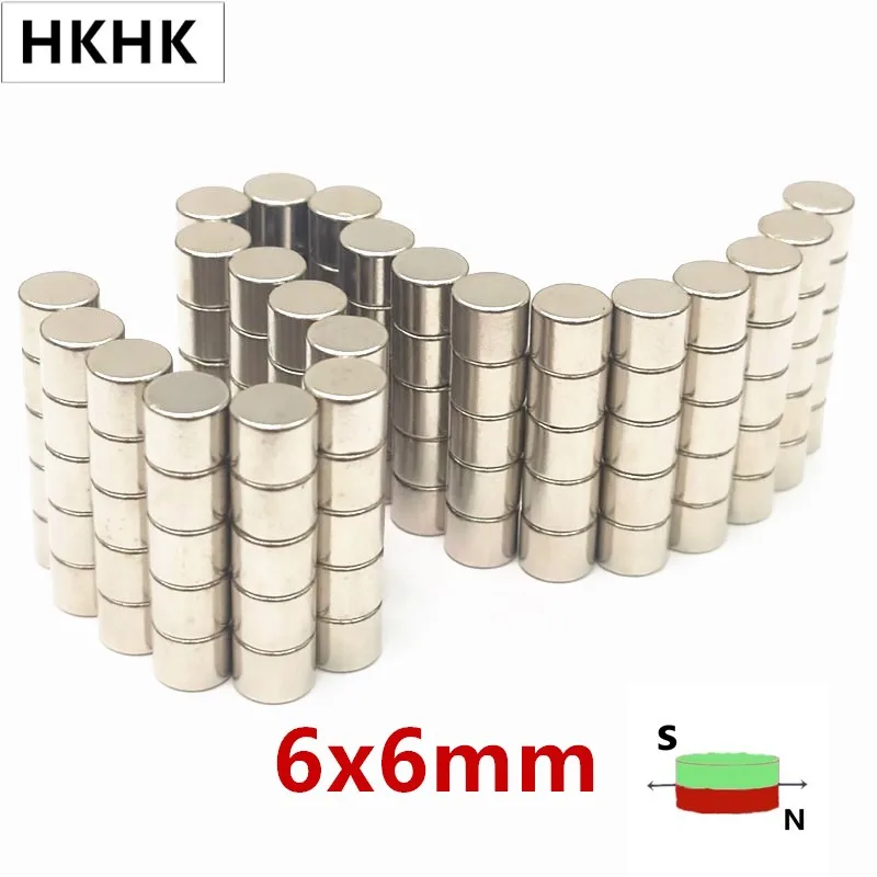 6ミリメートル × 6ミリメートル小さなラウンドネオジムディスク磁石6x6径N35ミリスーパーストロング超強力な希土類磁石6x6ミリメートル磁気スタンド