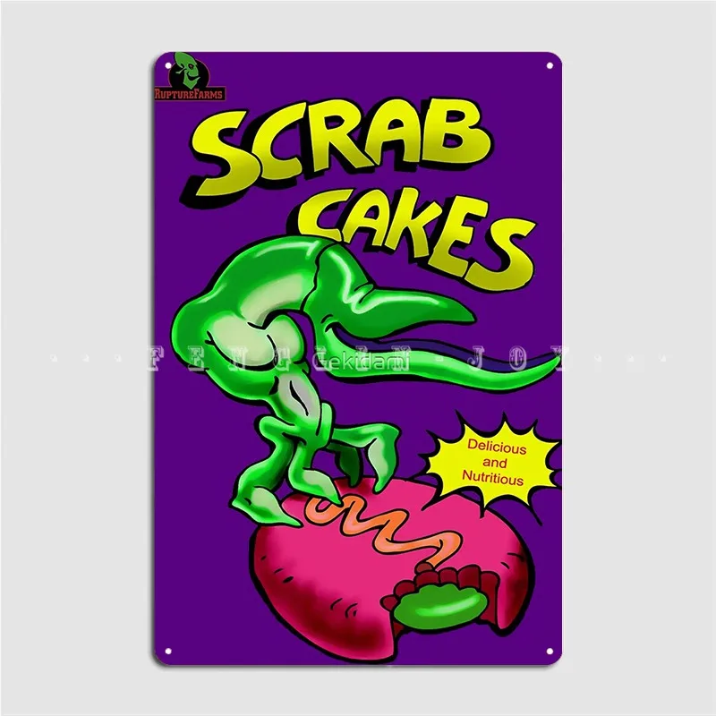 Oddworld Scrab Cakes Poster Metal Plaque Cinema Living Room Bar Cave Personalized Wall Decor Tin Sign Poster