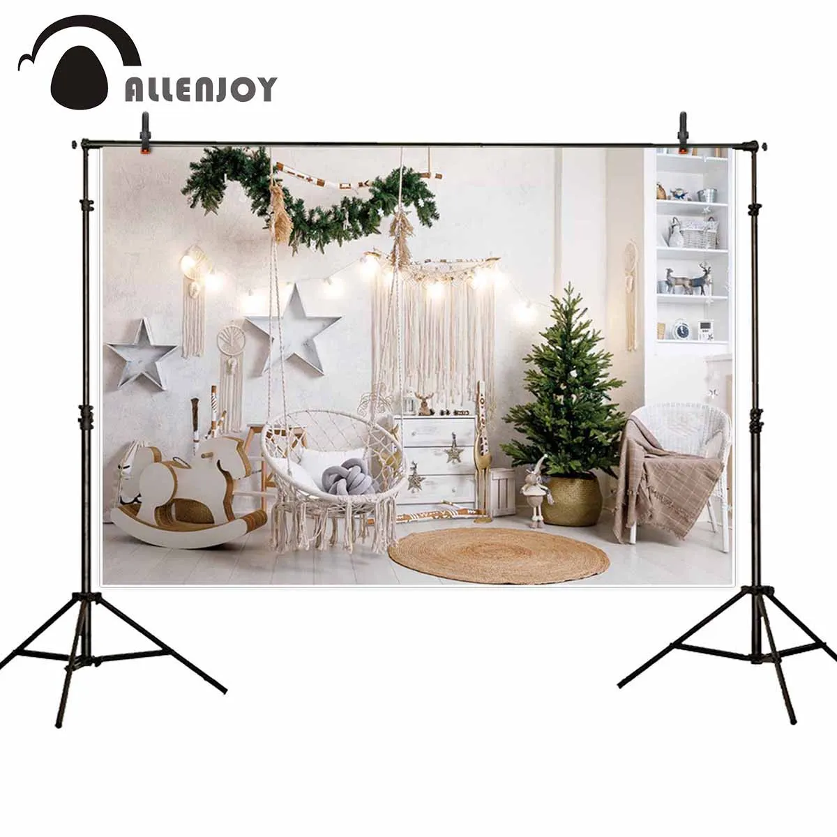 

Allenjoy Photo Background Christmas Tree Star Cake Smash Birthday Newborn Backdrop Baby Shower Photozone Photography Studio