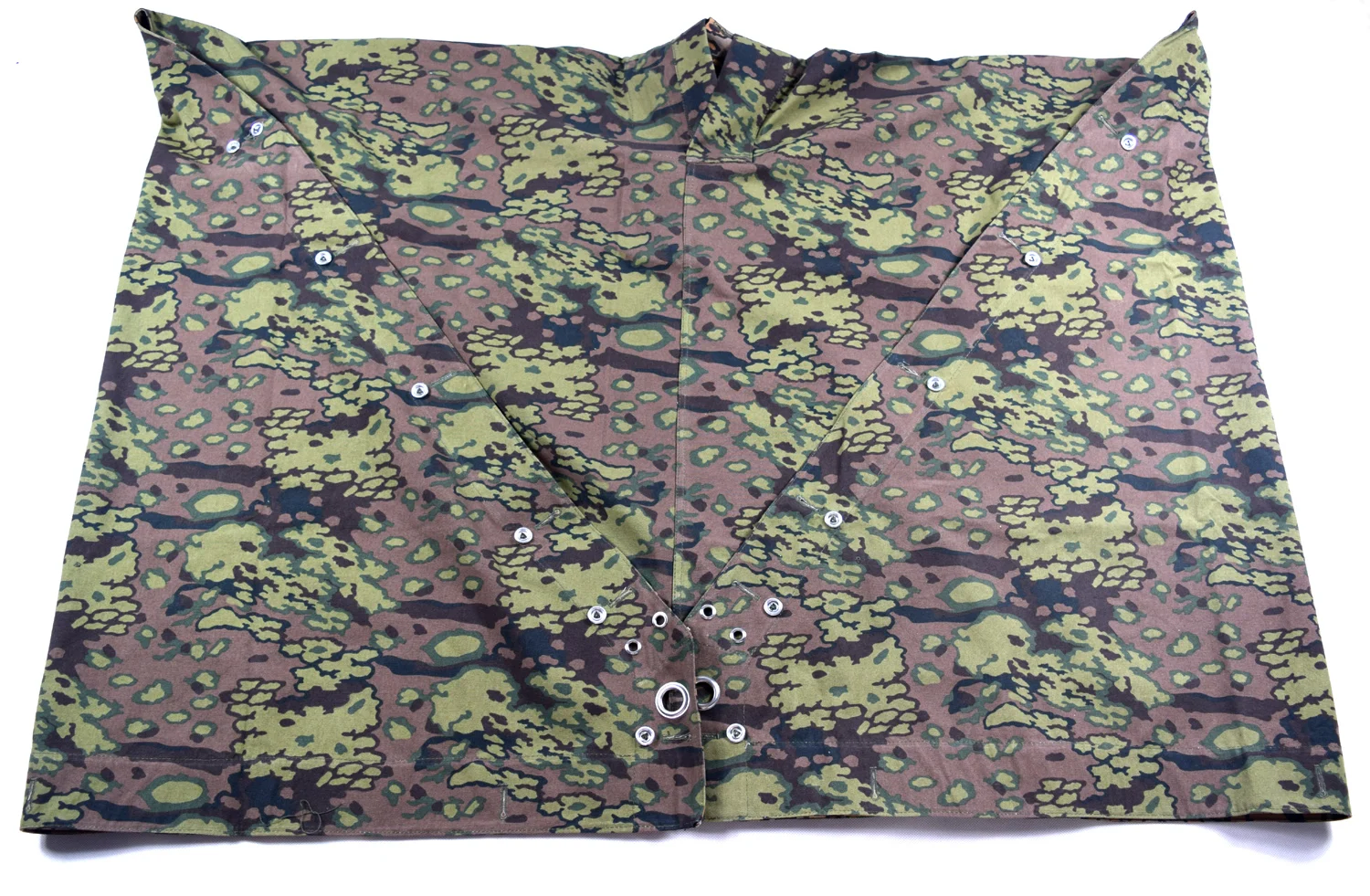 

REVERSIBLE Replica WWII WW2 German Camouflage OAK tent cloth Poncho Mlitary Reenactments　