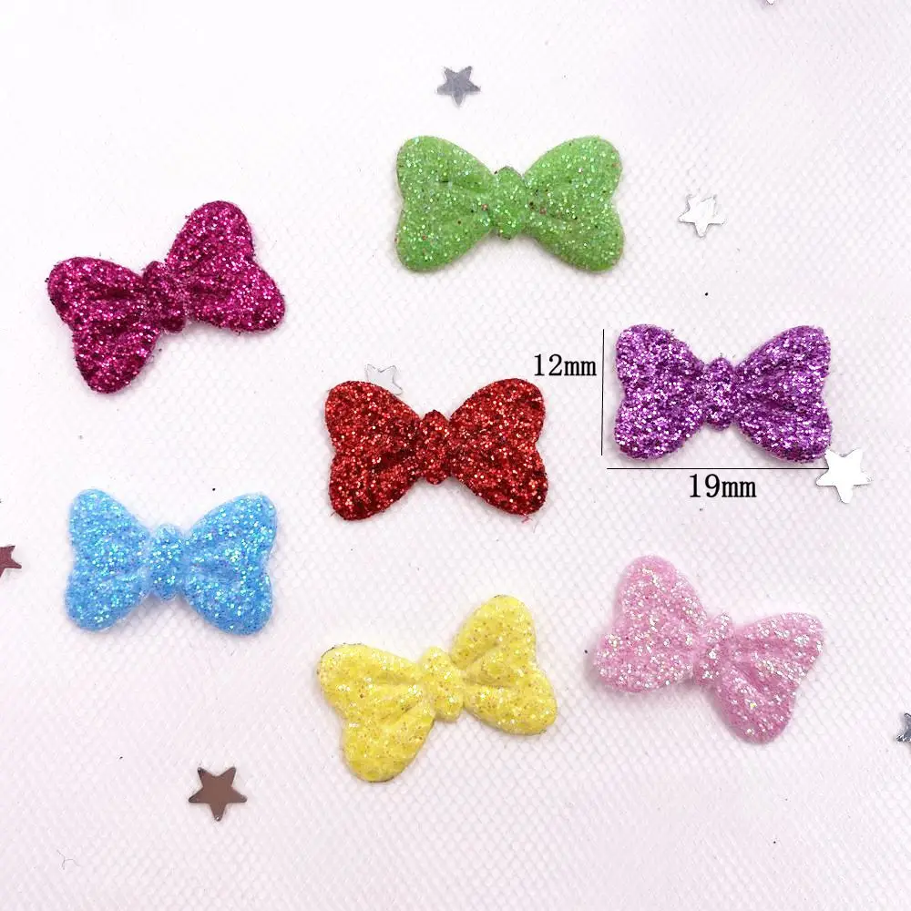 Nuovo 200 pz Mix Glitter non tessuto Bowknot feltro tessuto Appliques di stoffa matrimonio fai da te cucito Patch accessori fai da te AA03