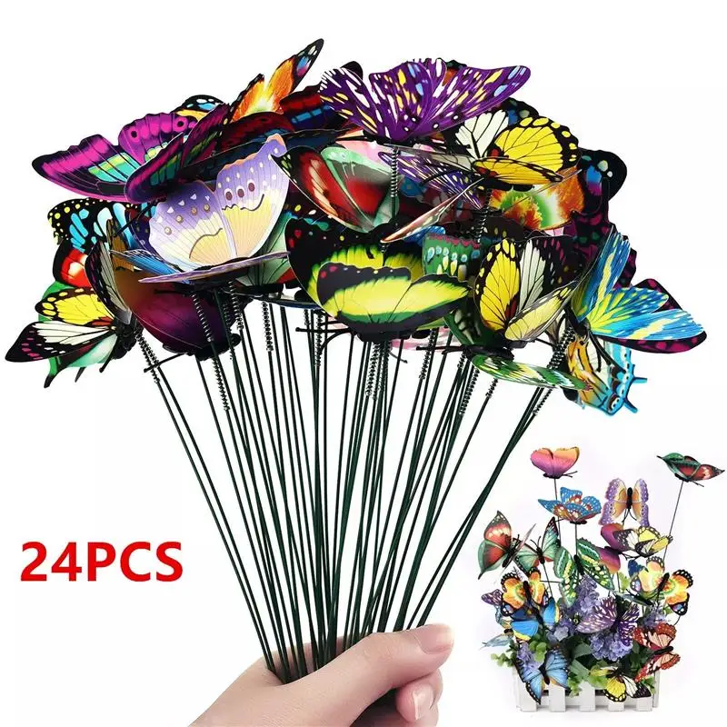 Bunch of Butterflies Garden Yard Planter Colorful Whimsical Butterfly Stakes Decoracion Outdoor Decor Gardening Decoration
