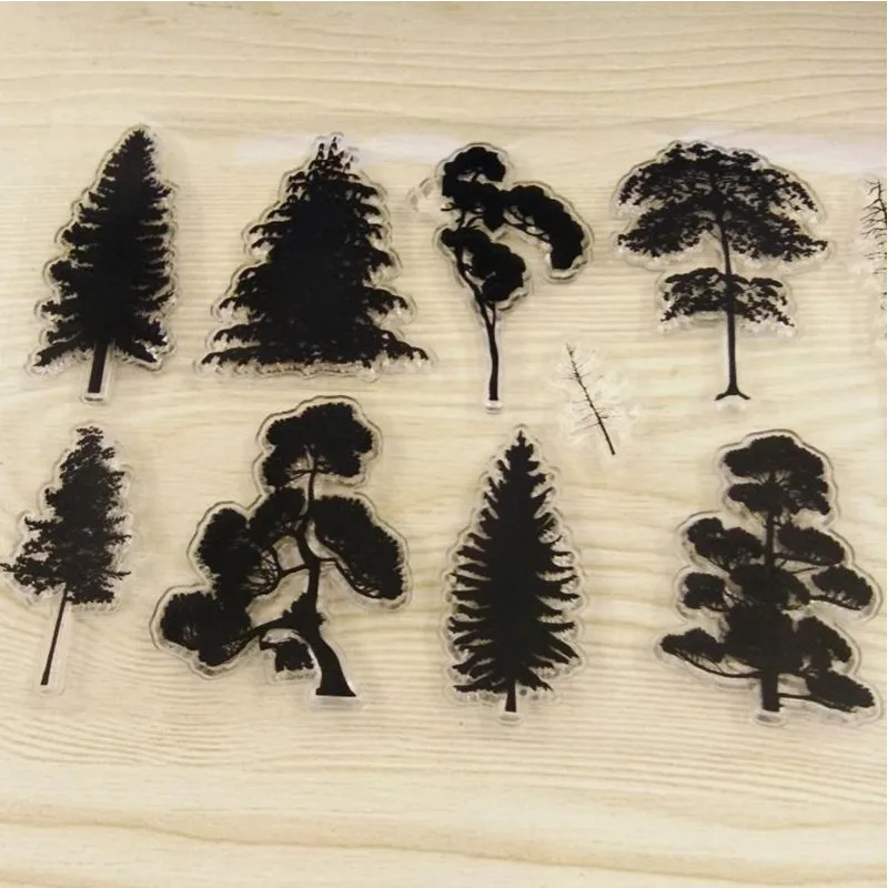 

Lush Trees Transparent Clear Stamps for Clear Stamp DIY Scrapbooking Kids Decoration