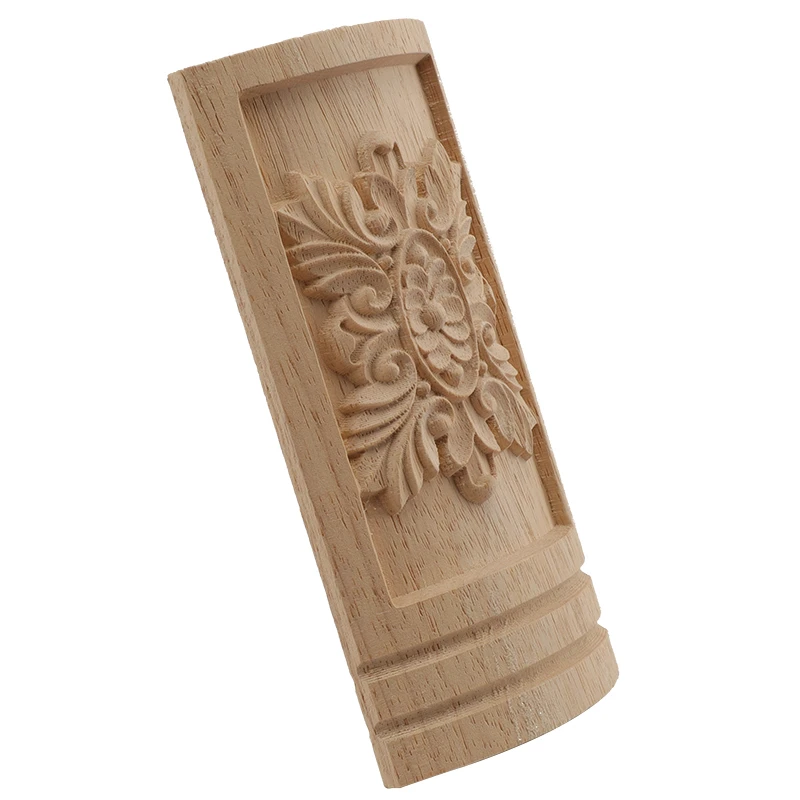 VZLX Curved Wooden Column Decal Supply European-style Applique Real Wood Carving Accessories Wholesale And Retail Woodcarving