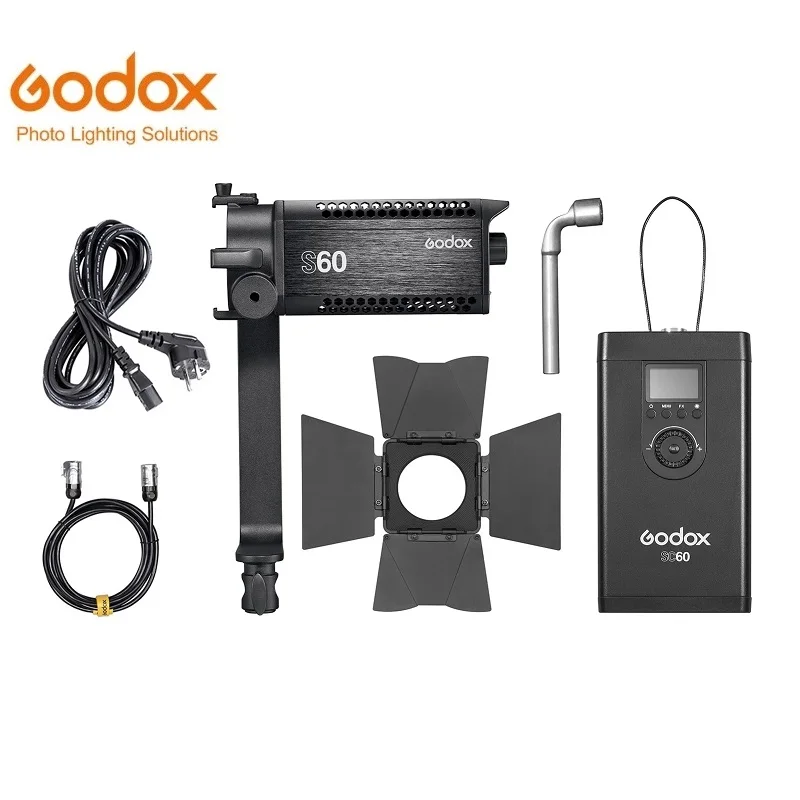 

Godox S60 60W Video Focus Light Double Power Supply 5600K CRI96 Bowens Mount with L Bracket APP/DMX Control For Photography