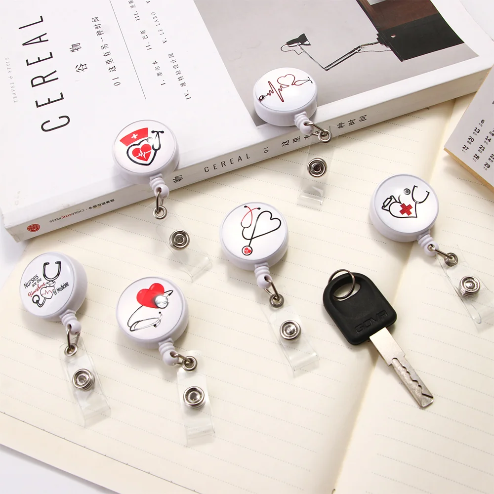 1 Cái Khả Năng Đàn Hồi Dây Thép Y Tá Bác Sĩ Kéo Dây Trường Đồ Công Sở Khóa Dây Chuyền Chống Mất Chứng Minh Thư huy Hiệu Giá Đỡ