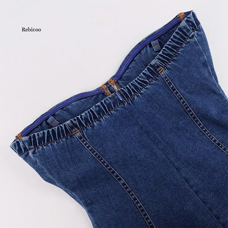 Macacão em denim com almofadas, roupa com alça removível sem mangas para mulheres verão e festa casual