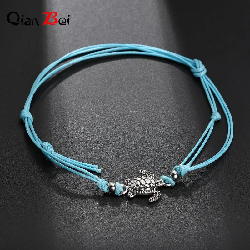 سوار سحر سلحفاة QianBei-Sea للنساء والأطفال ، سوار معصم ، خيط أحمر ، سلحفاة ، هدية
