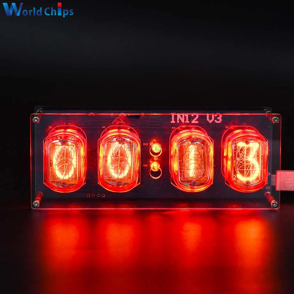 Nixie Tube Micro USB 5V 1A Digital LED Clock Circuit Board PCBA IN12 IN-12 Diy kit Electronics Retro Gift No Tubes