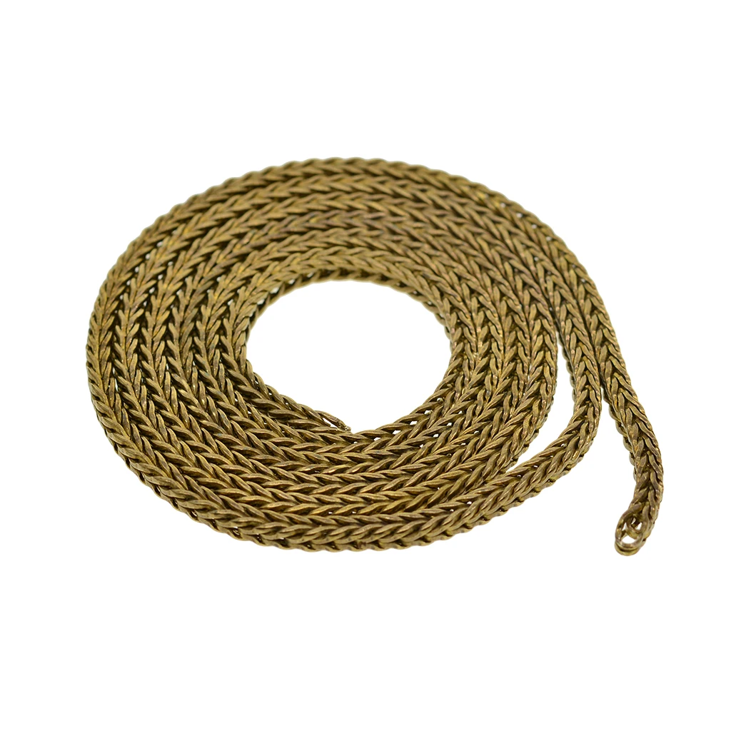 Blank  viking Punk biker Fine solid brass 4mm thick square foxtail weave snake chain for DIY necklace choker gift  EDC lanyard