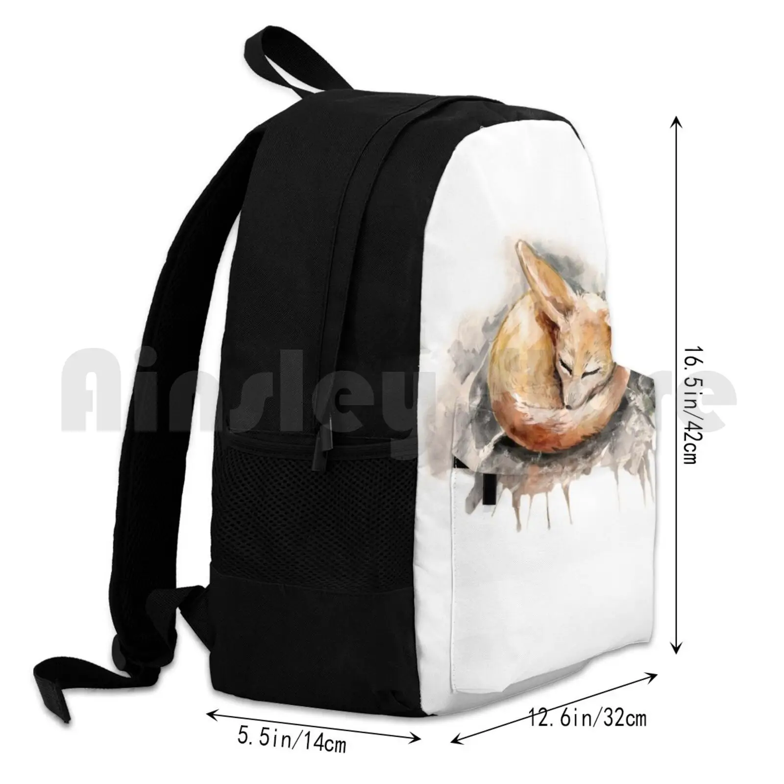 Fennec Fox Outdoor Hiking Backpack Riding Climbing Sports Bag Sleepy Sleep Fennec Fox Aquarelle Animals Wild Nature Baby Kids