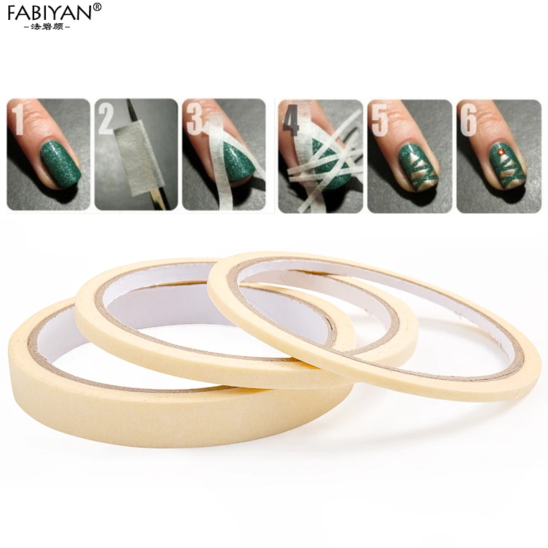 3PC/Set Nail Art Tape Roll Wrap Adhesive Decoration Edge Guide Tips Design Sticker Manicure Tool Stripe Creative Masking Pattern