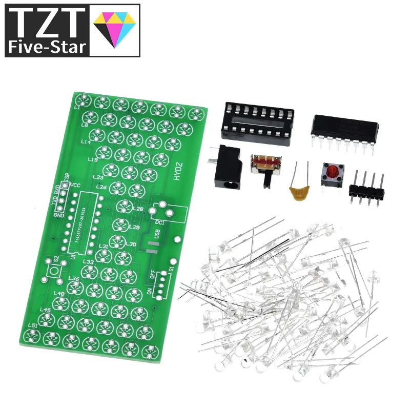 1/3PCS 5V Elektronisches Sanduhr-DIY-Set TZT Elektrische Produktionssets Präzise mit LED-Lampen Doppelschichtplatte 84*40mm – Detail 4