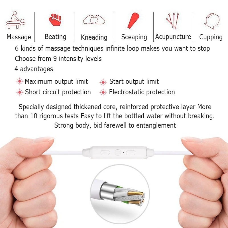 EMS Mini TENS Acupuncture Therapy Phone Body Massager Electric Connection Mobile Muscle Stimulator Machine Neck Shoulder Relax