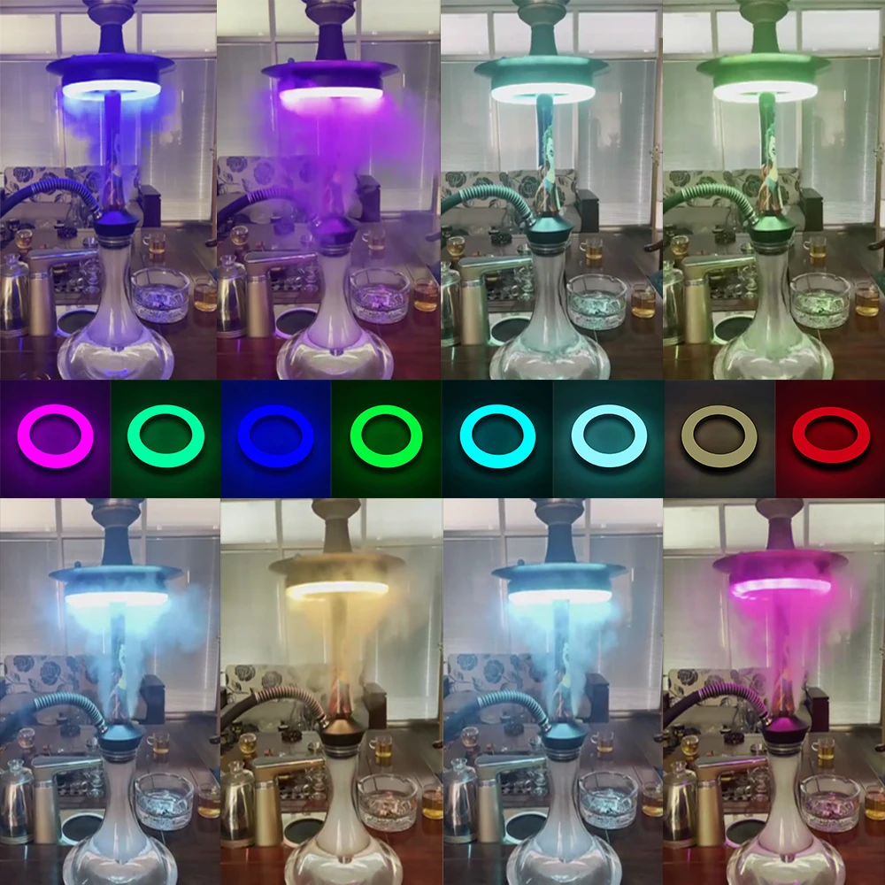 HORNET Colorful LED Hookah Lights Show Shisha Ring Lamp Magnet Adsorption With Remote Control Cachimba Accessories