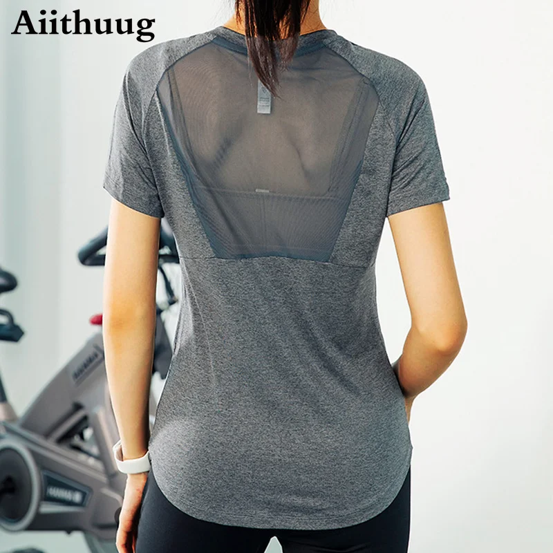 Aiithuug Women\'s Pima Cotton Short Sleeve Workout Shirt Yoga T-Shirt Athletic Tee Top Women\'s Studio Short-Sleeve Lightweight