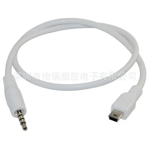 0.5M 3.5mm Stereo Male Plug To Mini USB 5 Pin Male Adapter Convertor Audio Cable for Car AUX MP3 MP4 Phone