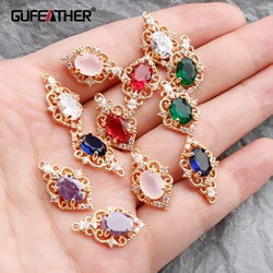 GUFEATHER M767,jewelry accessories,pass REACH,nickel free,18k gold plated,zircon pendant,diy earring,jewelry making,10pcs/lot