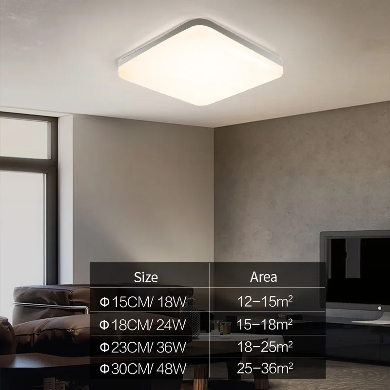 LED Tavan Paneli Işık Ultra Ince Kare Yuvarlak Doğal Işık 18W 24W 36W 48W 85-265V Ev Deco için LED Monte Modern Aydınlatma