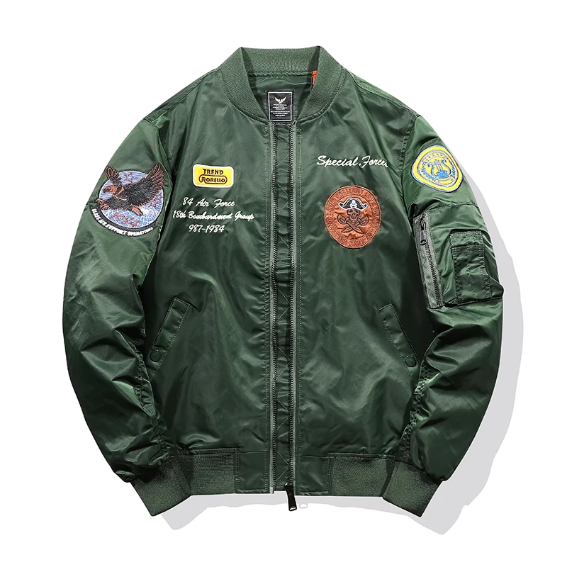 New MA1 men jacket Embroidered Outwear Pilot flight Slim fit patch jackets Autumn thin jacket And Winter warmcoat Motorcycle jac