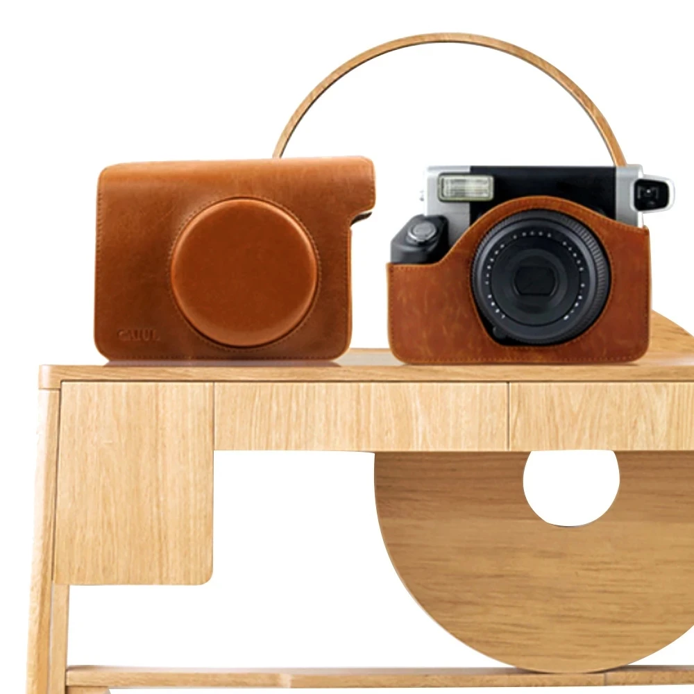 For Fujifilm Instax Wide 300 Instant Print Camera PU Crystal Clear Camera Soft Shoulder Bag Protective Case Cover Sheath Pouch