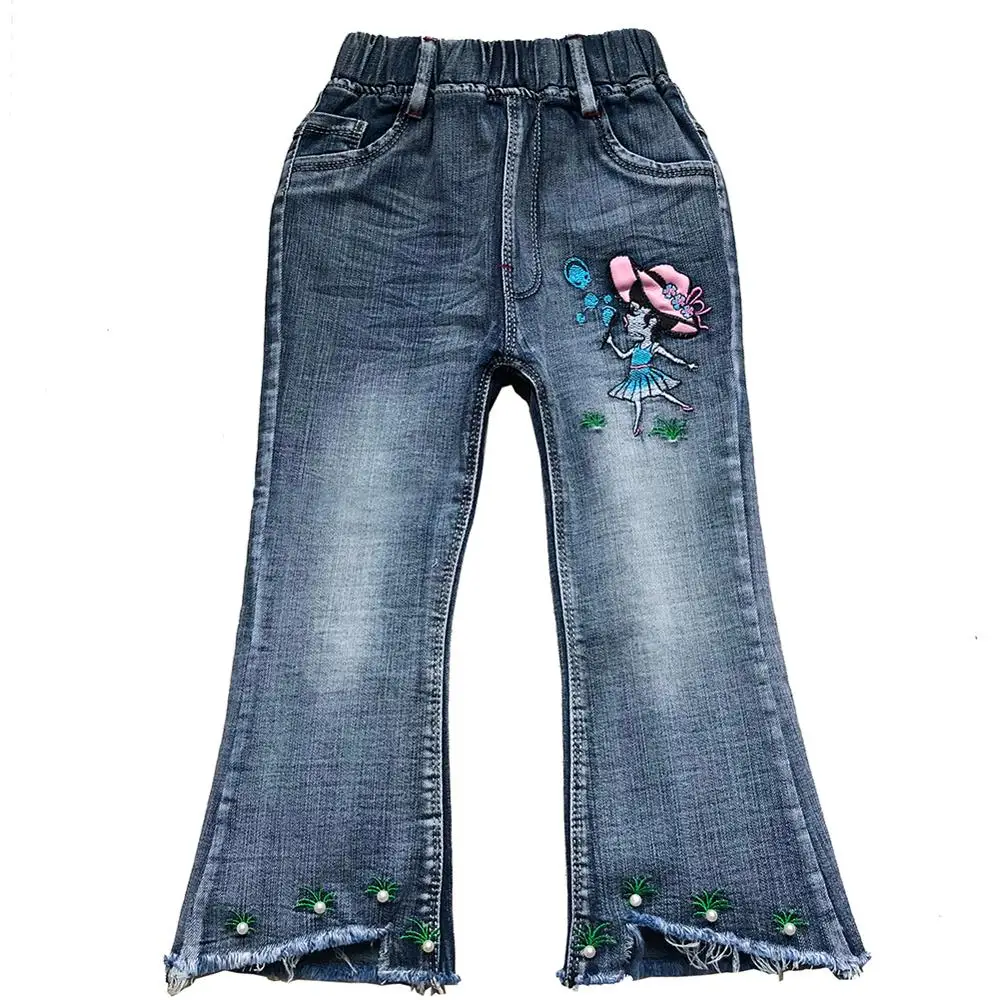 1-12Years Spring Autumn Little Girls Jeans Denim Pants Trousers for Girl