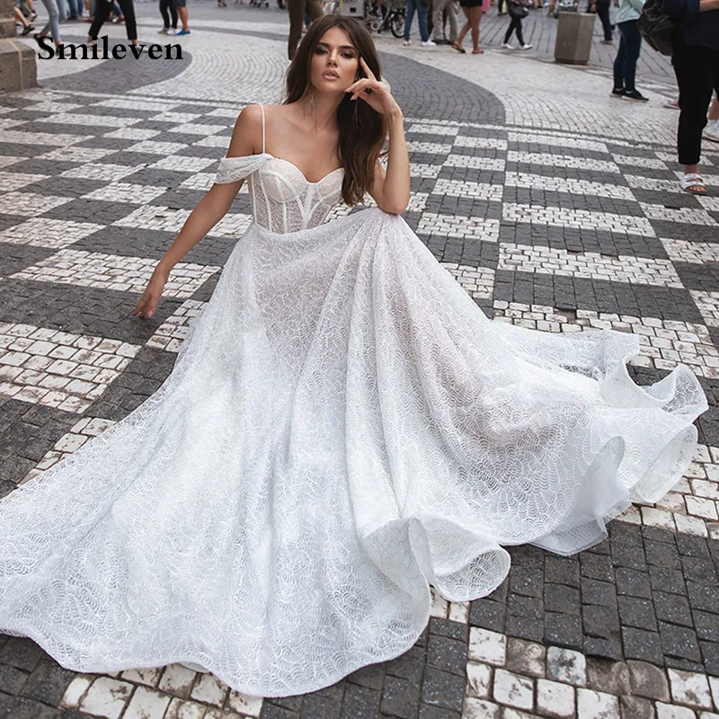 Smileven Putri Pernikahan Gaun Off The Bahu Korset Gaun Pengantin Bahasa Swedia Vestido De Noiva Tali Gaun Pernikahan