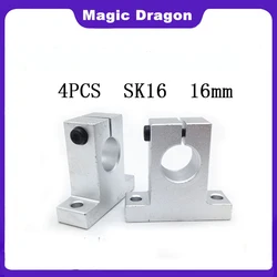 Magic Dragon Free Shiping 4 pcs SK16 SH16A 16mm High quality Shaft Support Linear Shaft Support Linear Rod CNC Router SH16A